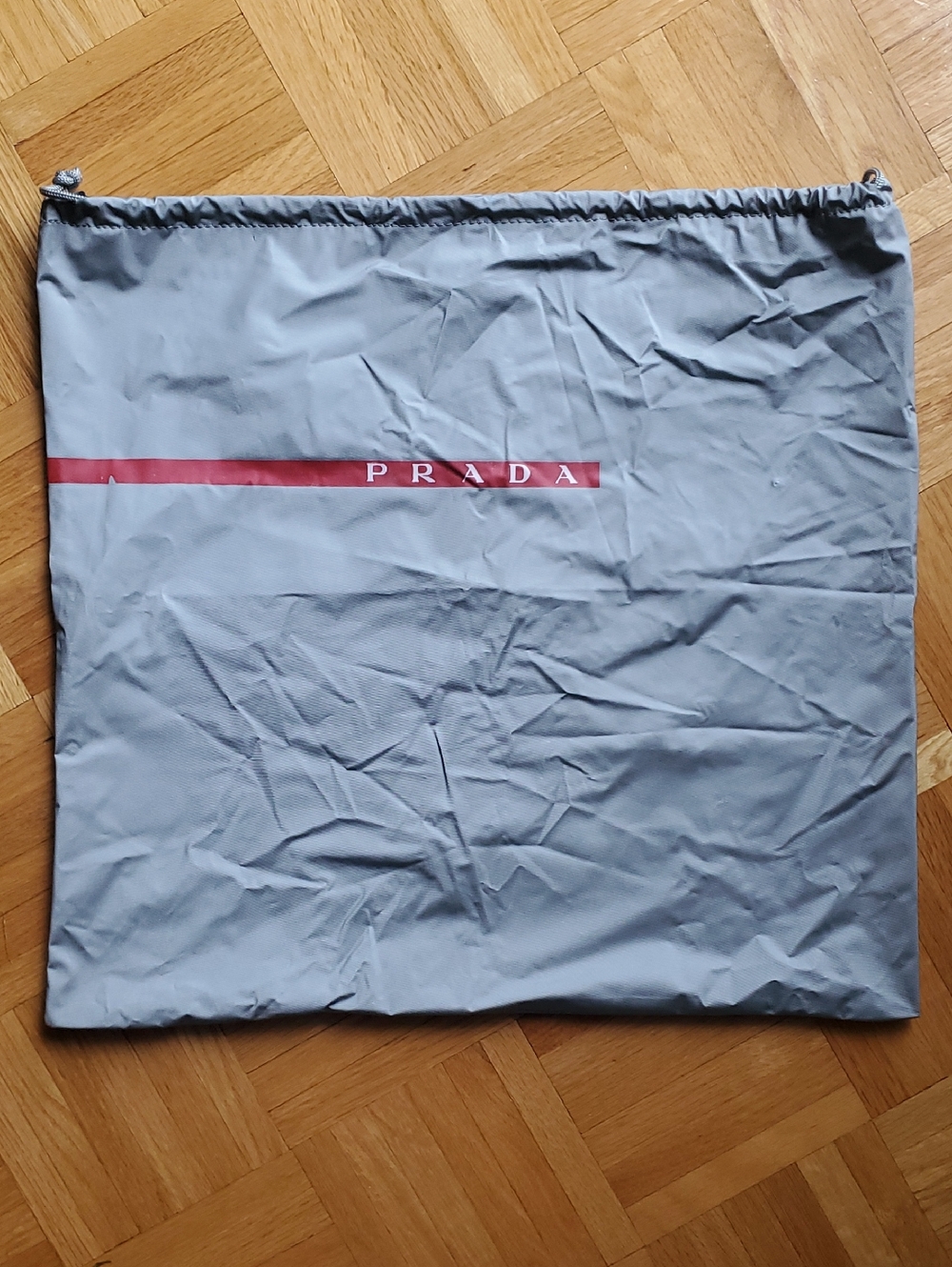 Prada Gray Drawstring Waterproof Shoes Dust Bag Dustbag